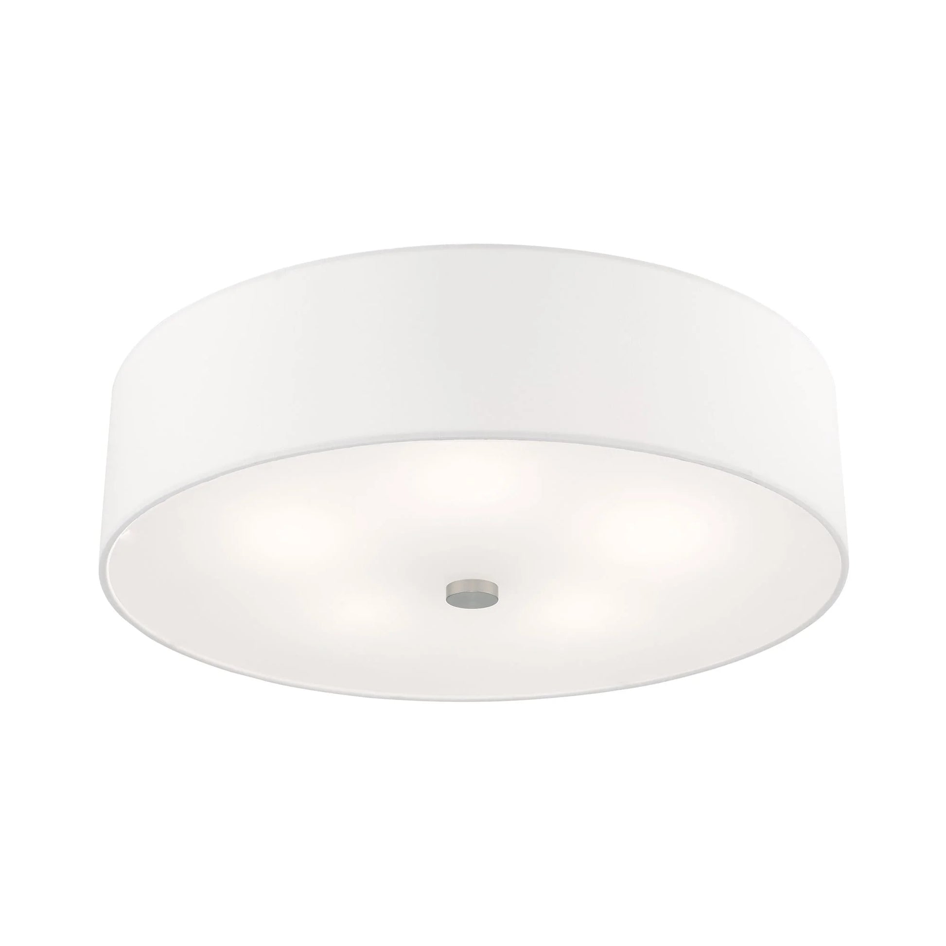 Livex Lighting Meridian 9" 5-Light Metal & Fabric Semi Flush in Satin Brass