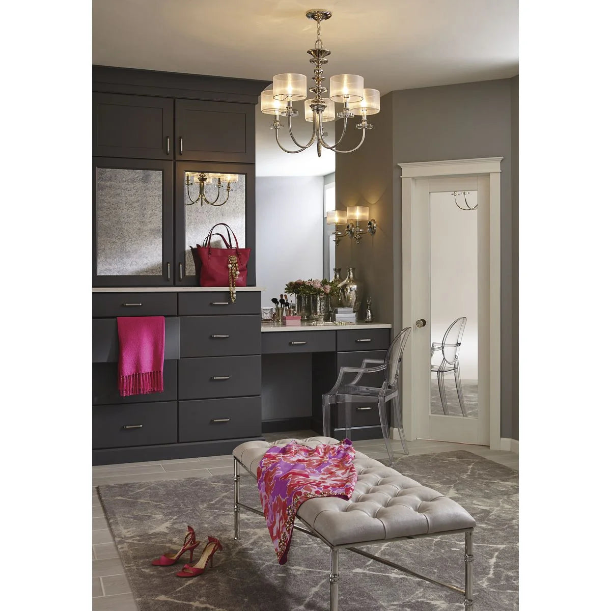 P400049-104-Progress Lighting-Marche - 25.125 Inch Height - Chandeliers Light - 5 Light - Line Voltage -Traditional Installation