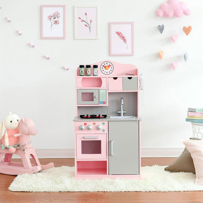 Teamson Kids - Little Chef Florence Classic Play Kitchen - Pink/Grey