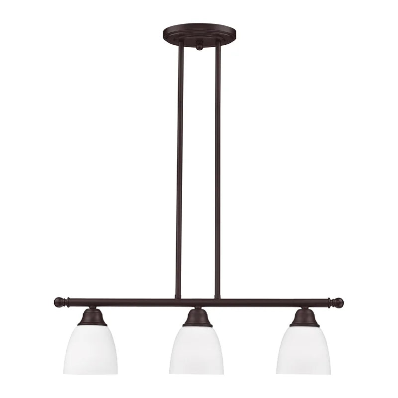 Livex Lighting Somerville 3-Light Metal Linear Chandelier in Bronze