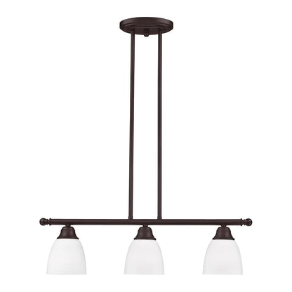 Livex Lighting Somerville 3-Light Metal Linear Chandelier in Bronze