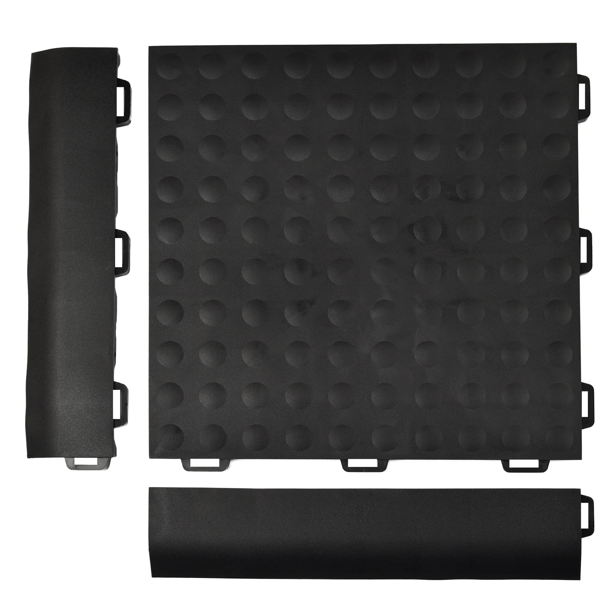 Greatmats 12" x 12" Black PVC Interlocking Floor Mats 25 Sq Ft Coverage Area Waterproof 25 Pieces