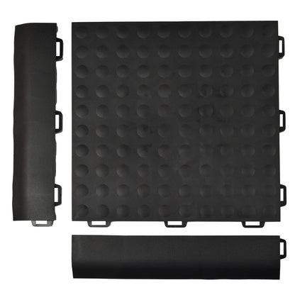 Greatmats 12" x 12" Black PVC Interlocking Floor Mats 25 Sq Ft Coverage Area Waterproof 25 Pieces