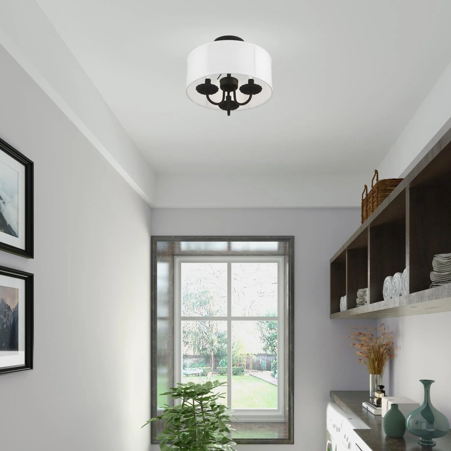 42987-33-Livex Lighting-Brookdale - 3 Light Semi-Flush Mount In Transitional Style-11 Inches Tall and 13 Inches Wide-Soft Gold Finish