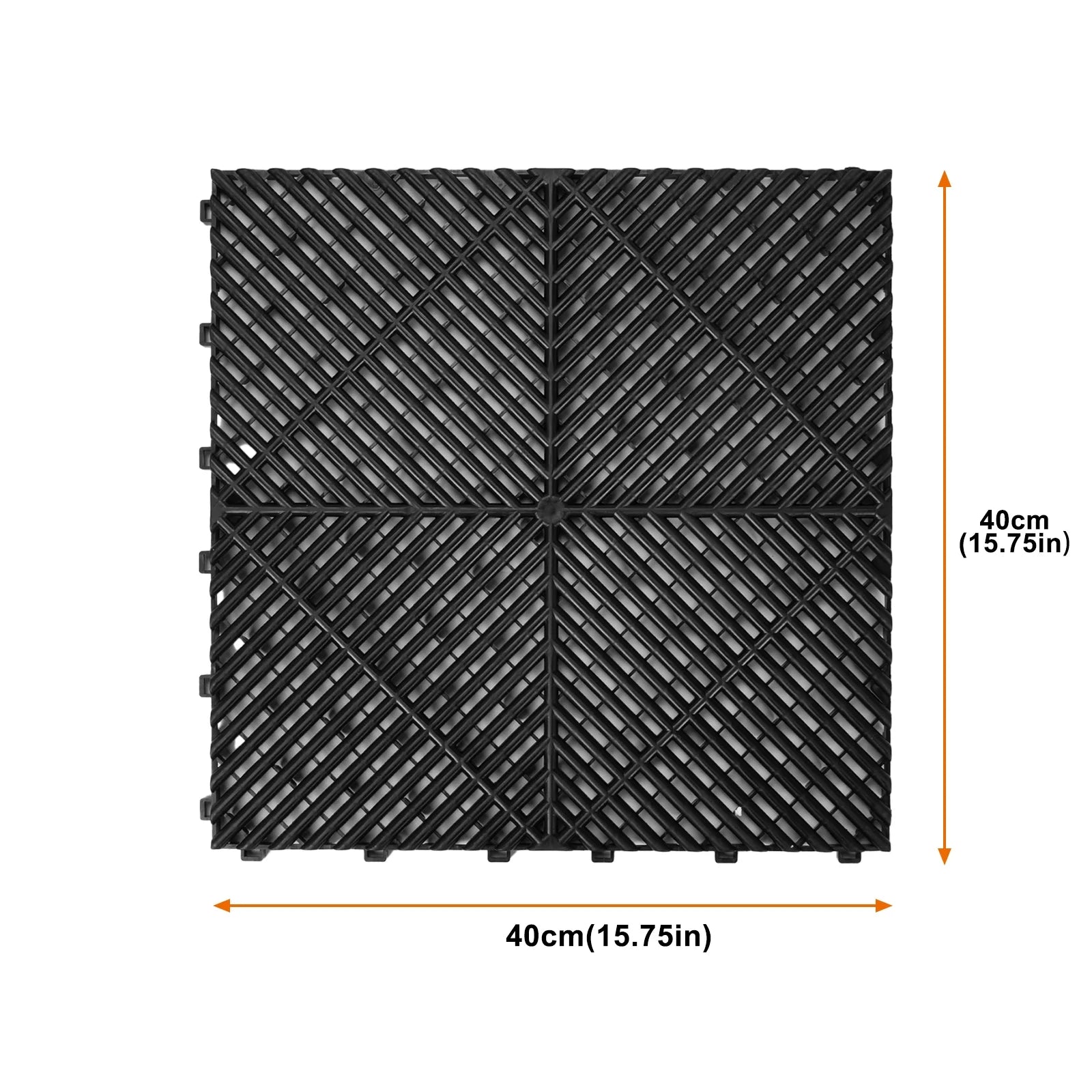 Garage Floor Tiles Interlocking 15.75x15.75 in 50pcs Garage Flooring Tiles Black