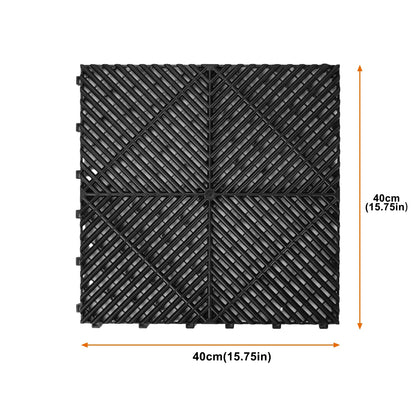 Garage Floor Tiles Interlocking 15.75x15.75 in 50pcs Garage Flooring Tiles Black