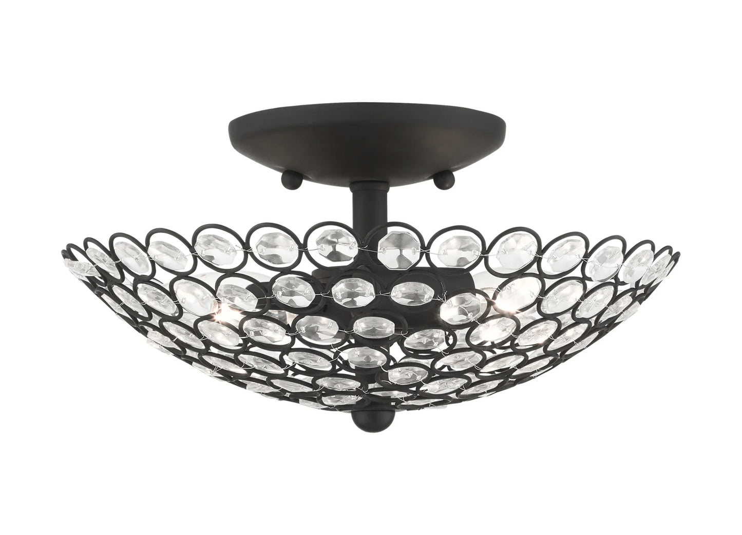 Livex Lighting - Cassandra - 2 Light Semi-Flush Mount in Glam Style - 11 Inches