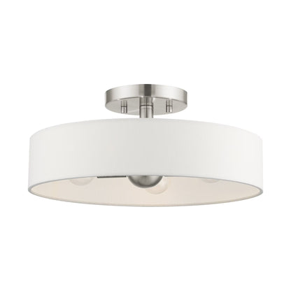 46927-91-Livex Lighting-Venlo - 4 Light Semi-Flush Mount In Timeless Style-6 Inches Tall and 14 Inches Wide-Brushed Nickel Finish