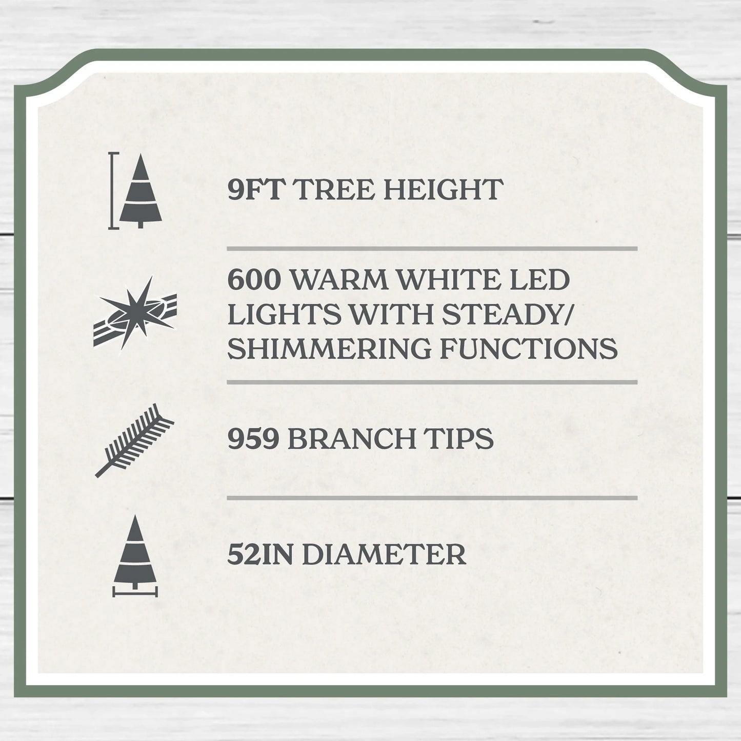 9' Pre-Lit Green Cypress Artificial Christmas Tree with 600 Warm White Twinkle LED Lights, by My Texas House