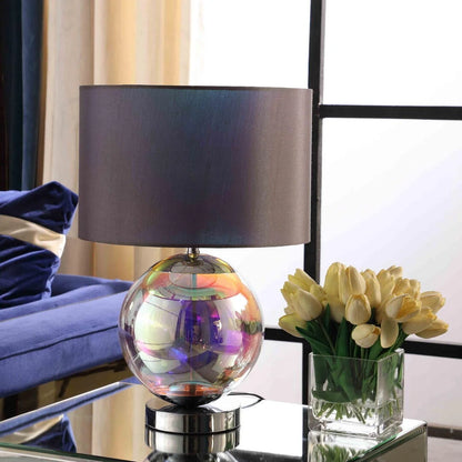 Lighting Fixtures 18.75-Inch Artie Orb Iridescent Chrome Table Lamp,Table Lamps