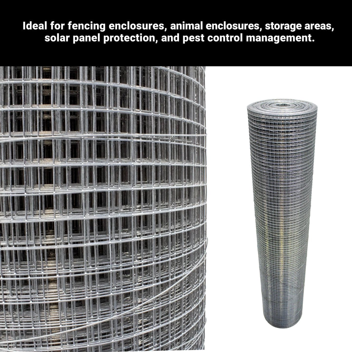 Hardware Cloth 1/2 inch 48in x 100 ft Welded Metal Wire Fencing Roll Mesh, 19 Gauge Square, Chicken Coop Wire Fence