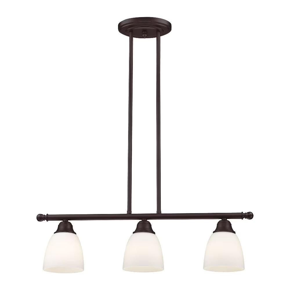 Livex Lighting Somerville 3-Light Metal Linear Chandelier in Bronze