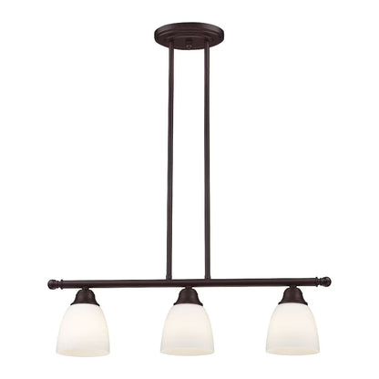 Livex Lighting Somerville 3-Light Metal Linear Chandelier in Bronze