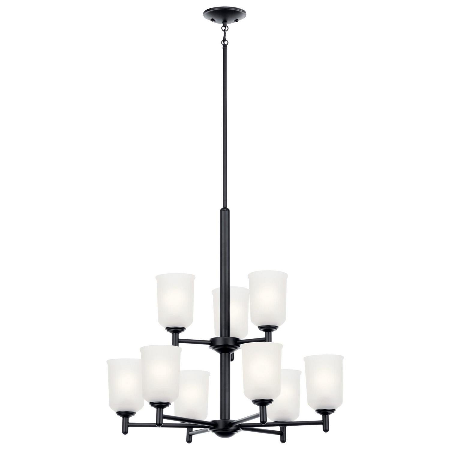 43672BK-Kichler Lighting-Shailene - 9 light 2-Tier Chandelier - 26.25 inches wide-Black Finish -Traditional Installation