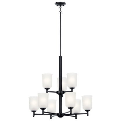 43672BK-Kichler Lighting-Shailene - 9 light 2-Tier Chandelier - 26.25 inches wide-Black Finish -Traditional Installation
