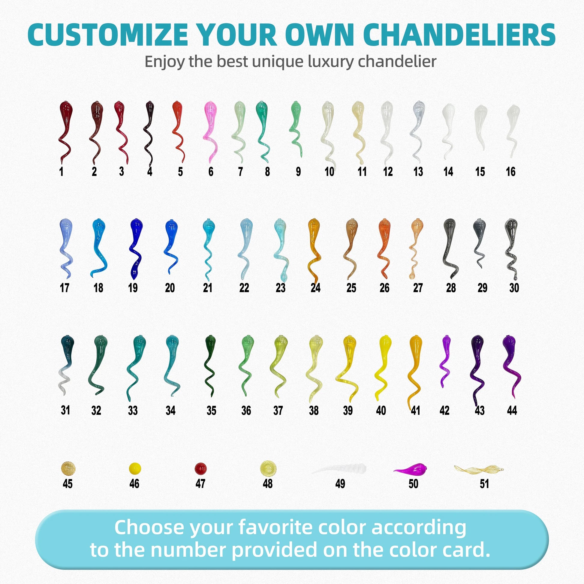 Longree Luxury Chandeliers Modern Hand Blown Glass Art Chandelier Ceiling Light Hanging Pendant Chandelier Light Fixture Decoration for Bedroom Indoor Lighting Living Room (Customizable Size & Color)