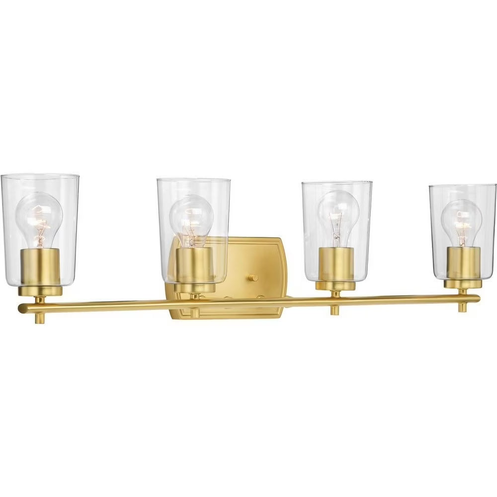 P300157-009-Progress Lighting-Adley - 4 Light - Cylinder Shade in New Traditional and Transitional and Traditional style - 32 Inches wide by 7.63