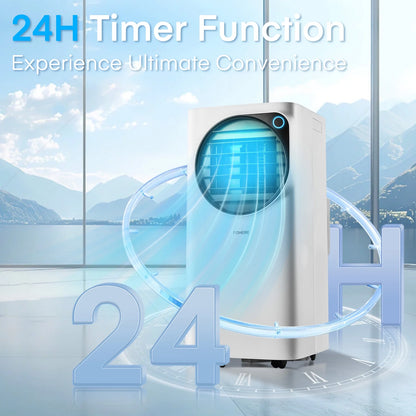 FOHERE 12000 BTU Portable Air Conditioner for Room Cooling and Heating, Covers up to 550 Sq. Ft, 4 IN 1 All Season AC Portable Air Conditioner with Remote Control and Window Kit, White