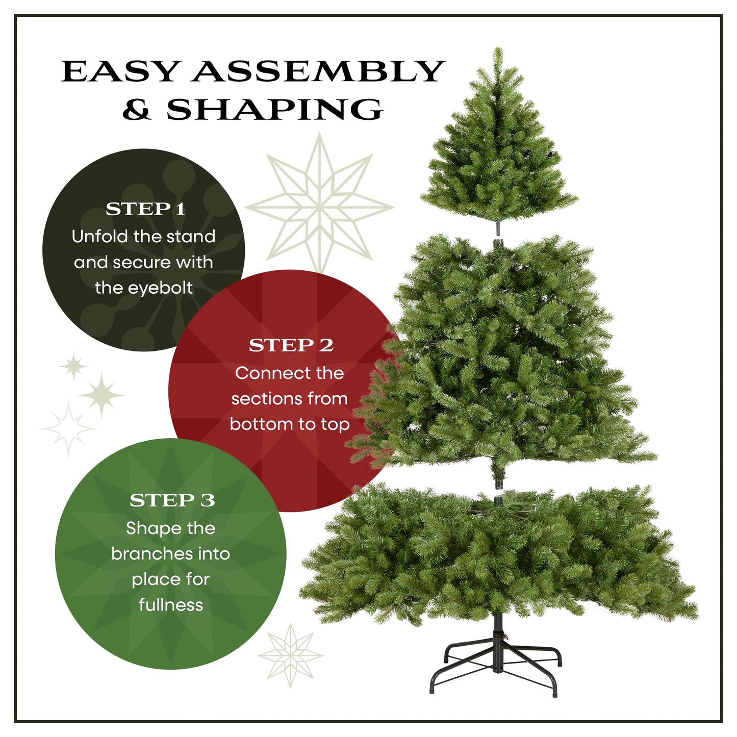 National Tree Company Pre-Lit Artificial Christmas Tree, Platinum, Tinsel, 1250 Warm White LED Rice Lights, Includes Stand, 7.5 Feet