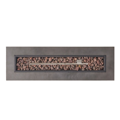 Christopher Knight Home Wellington Outdoor 50,000 BTU Rectangular Fire Pit (No Tank Holder) by Brushed Brown