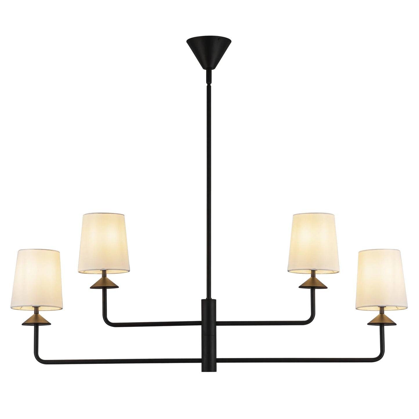 Alora Lighting Ch497445 Bridgette 4 Light 44" Wide Chandelier - Matte Black/White Linen