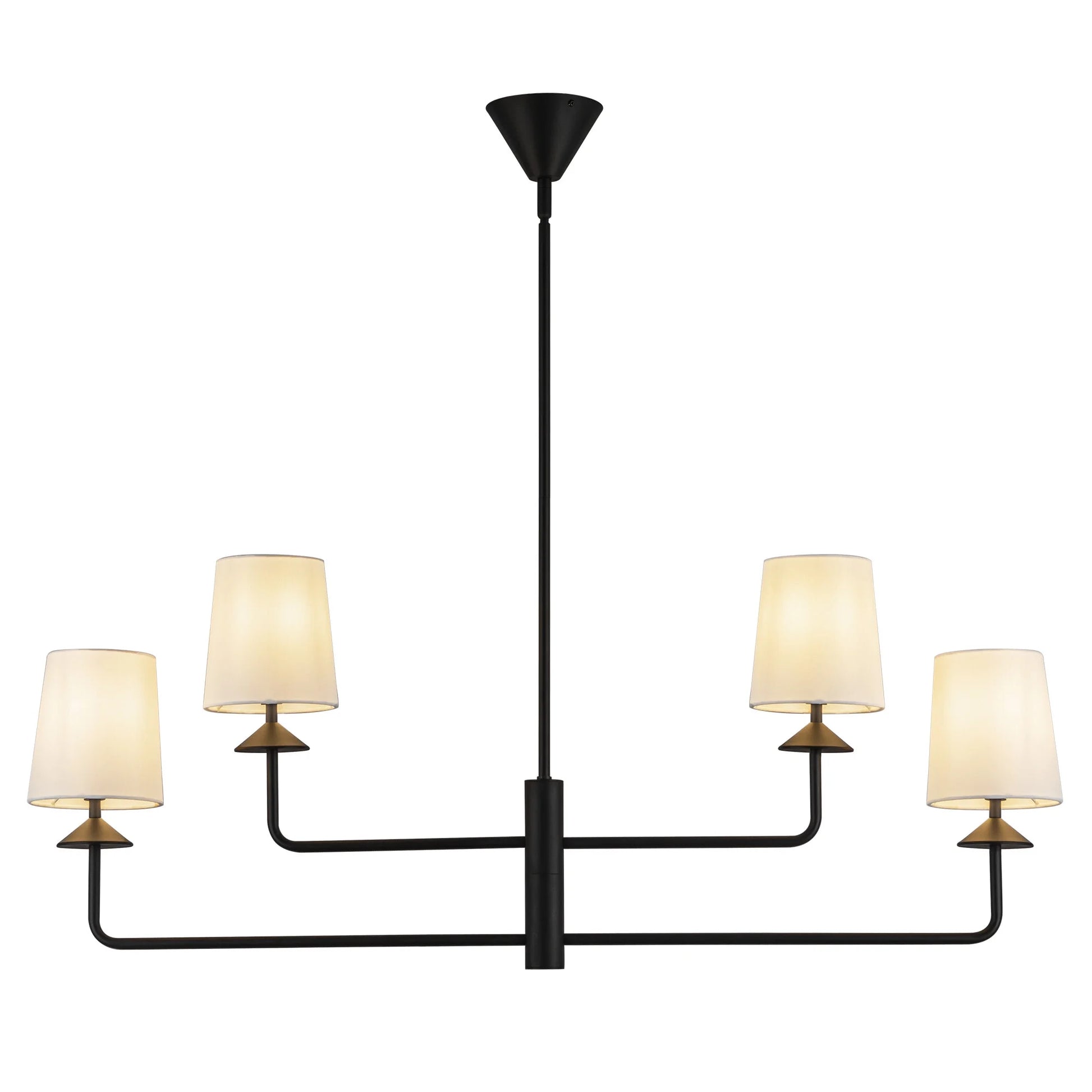 Alora Lighting Ch497445 Bridgette 4 Light 44" Wide Chandelier - Matte Black/White Linen