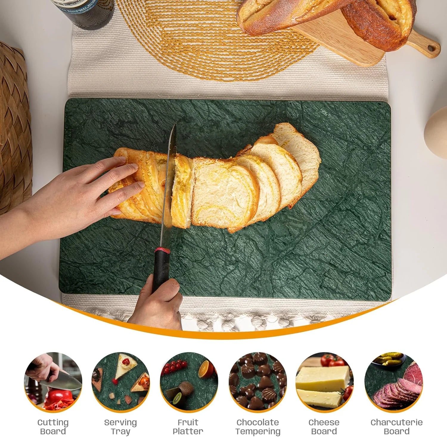 Marble Cutting Board, Marble Cheese Board, Personalized Charcuterie Board, Christmas and Wedding Gift for Couples,16x16 Inch, 1 Piece