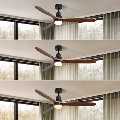 52 Inch Minimalist Ceiling Fan Light with 6 Speed Remote Energy-Saving Dc Motor,Matte White Metal & Wood Electrical Appliances Fans