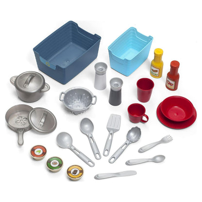 Step2 Contemporary Chef Brown and White Toddler Plastic Play Kitchen