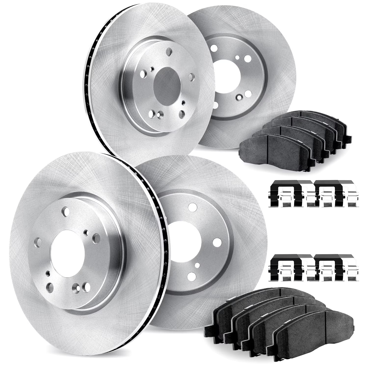 Dynamic Friction Company Front and Rear Brake Rotors with 5000 Advanced Brake Pads includes Hardware - 6514-21019