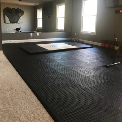 Greatmats 12" x 12" Black PVC Interlocking Floor Mats 25 Sq Ft Coverage Area Waterproof 25 Pieces