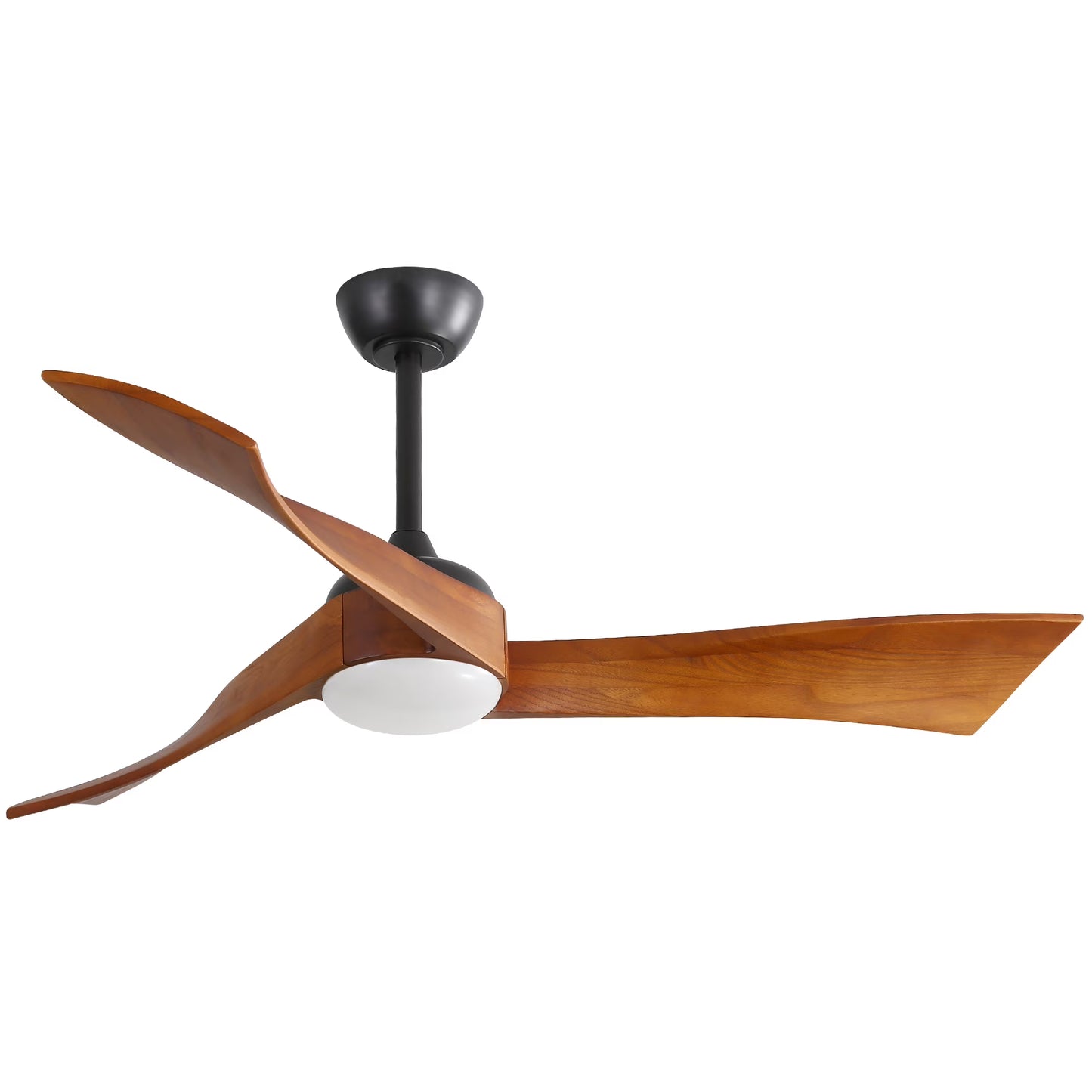 52 Inch Minimalist Ceiling Fan Light with 6 Speed Remote Energy-Saving Dc Motor,Matte White Metal & Wood Electrical Appliances Fans