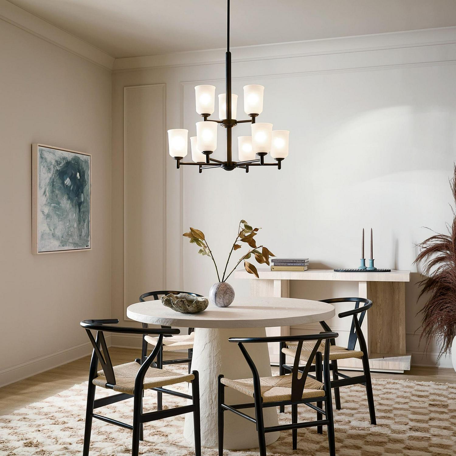 43672BK-Kichler Lighting-Shailene - 9 light 2-Tier Chandelier - 26.25 inches wide-Black Finish -Traditional Installation