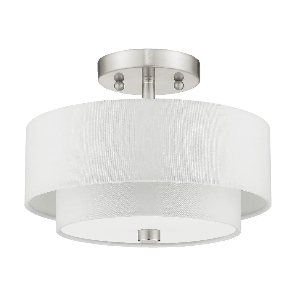 Livex Lighting Claremont Ceiling Mount in Brushed Nickel