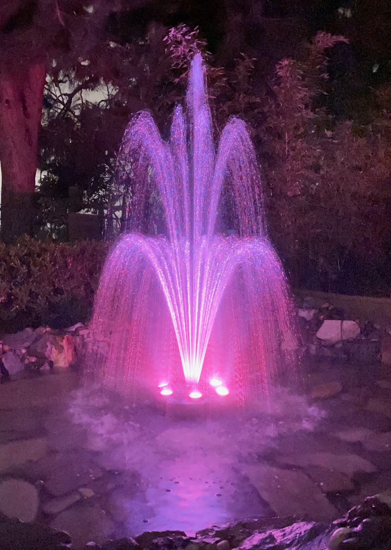OceanMist PJ2000-6C Floating Pond Fountain, RGB LED Lighting, Includes Pump & Nozzles
