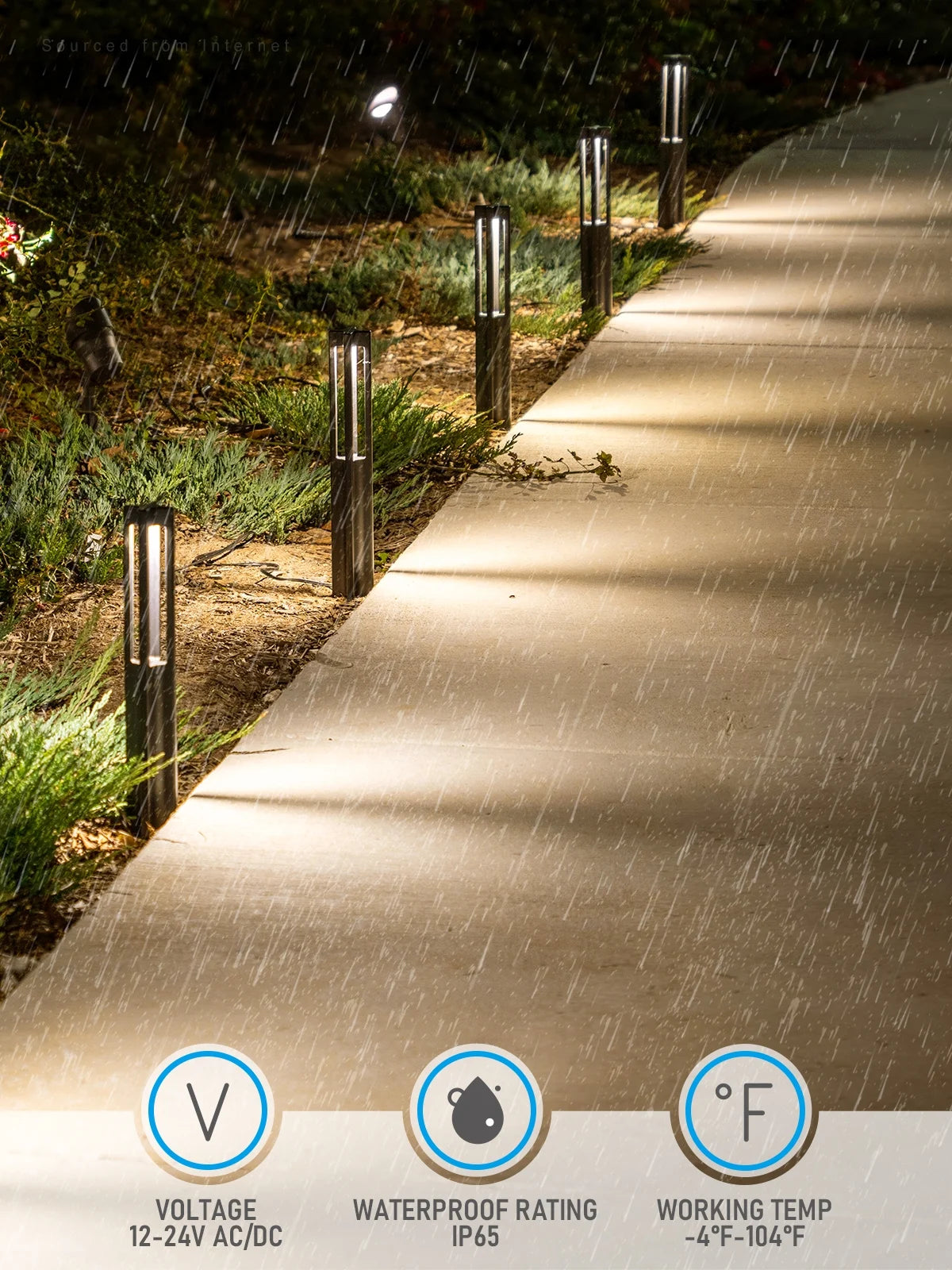 6 Pack LED Pathway Lights, 12-24V AC/DC Low Voltage Landscape Lighting , IP65, ETL Listed, Aluminum, 3000K Warm White, Black Finish