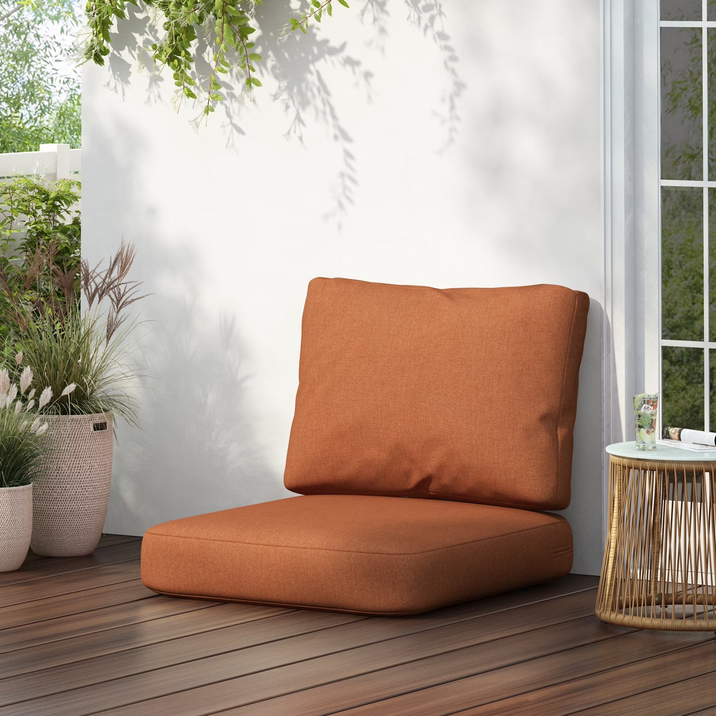 Christopher Knight Home 2-Piece Outdoor Deep Seat Cushion Set, 24"x 24"x 5", Beige