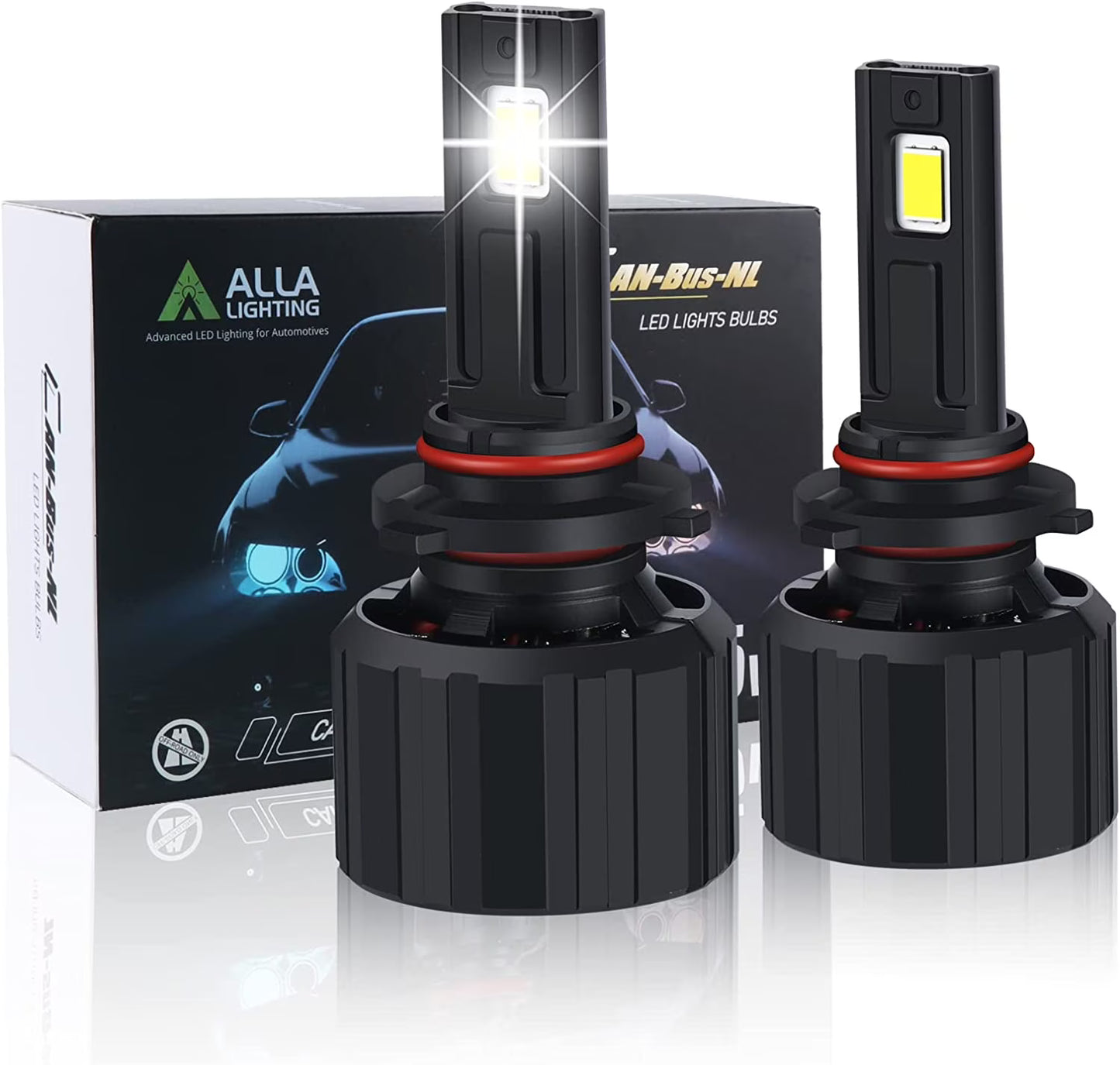 Alla Lighting 16000Lms CANBus HB5 9007 LED Headlights Bulbs, 6500K Xenon White, Xtreme Super Bright Dual Hi/Low Beam Conversion Kits Replacement