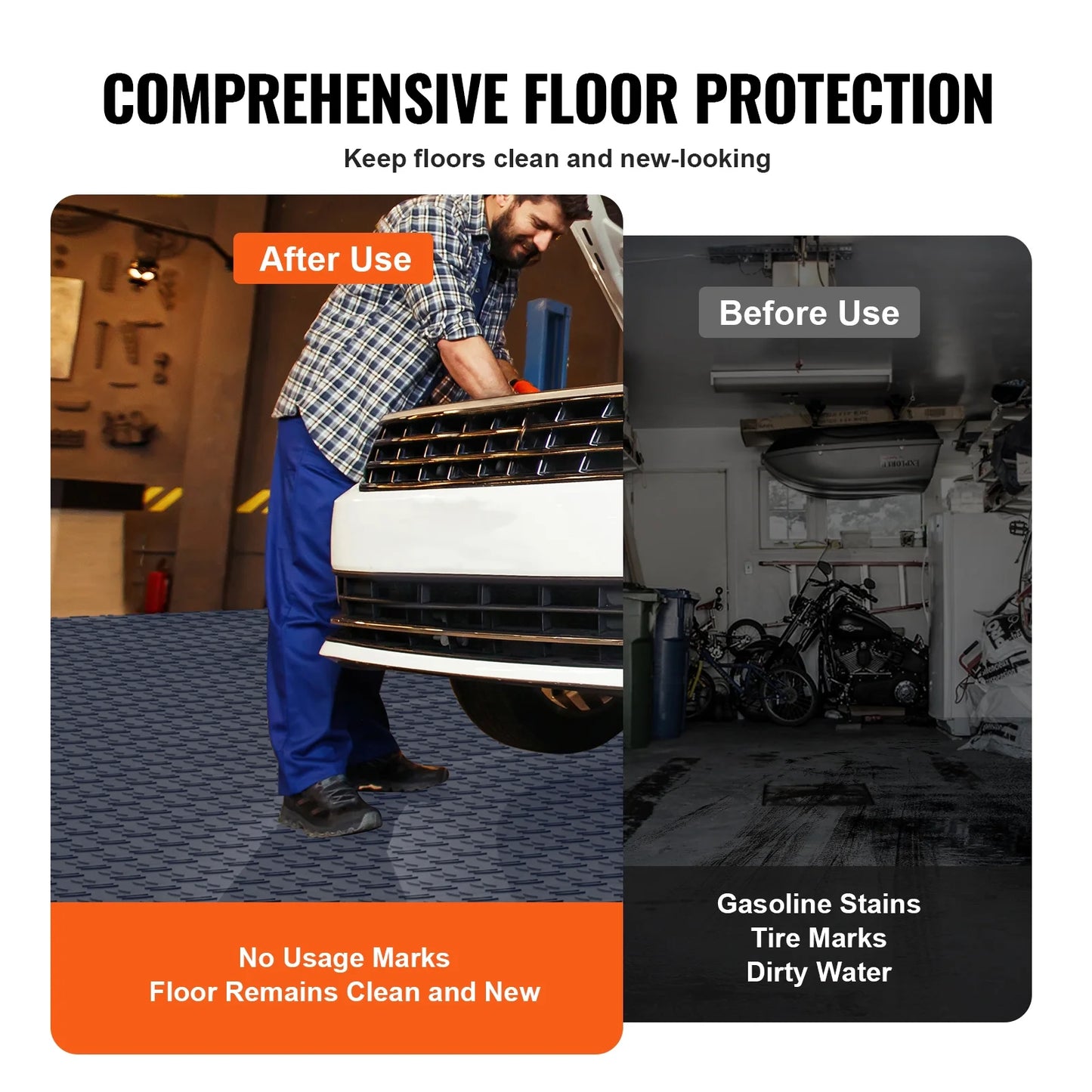 KFFKFF 12x12 in Garage Tile Interlocking Gray Pack of 50 Garage Floor Tiles