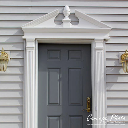 Ekena Millwork 52"W x 13"H x 2-3/4"P Rams Head Architectural Grade PVC Pediment (Urn Ships Unattached in Box)
