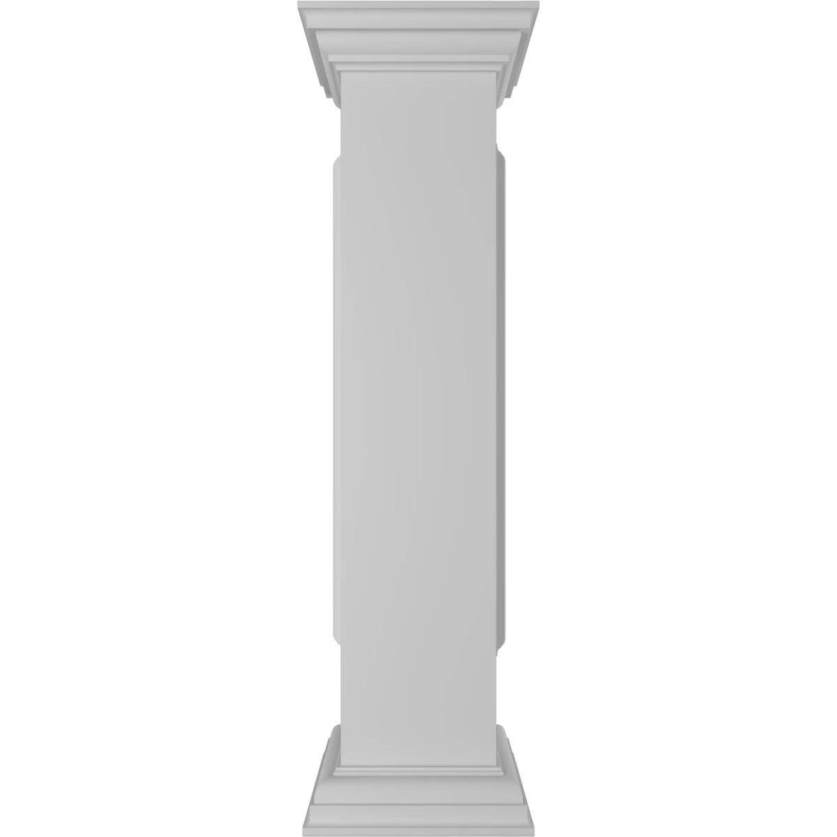 Ekena Millwork 8"W x 40"H End Newel Post with Panel, Flat Capital & Base Trim (Installation kit included)
