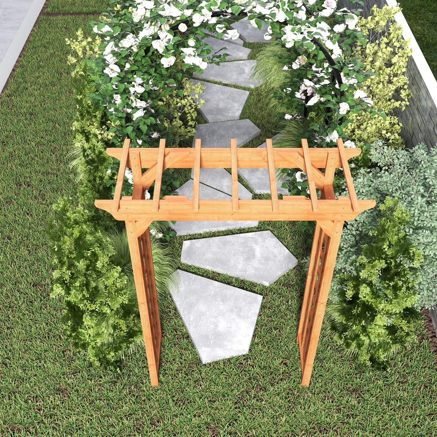 Sturdy Wooden Wedding Arch with Plant Climbing Trellis & Christmas Decor Pergola for Garden Backyard Events Durable Outdoor Arbor