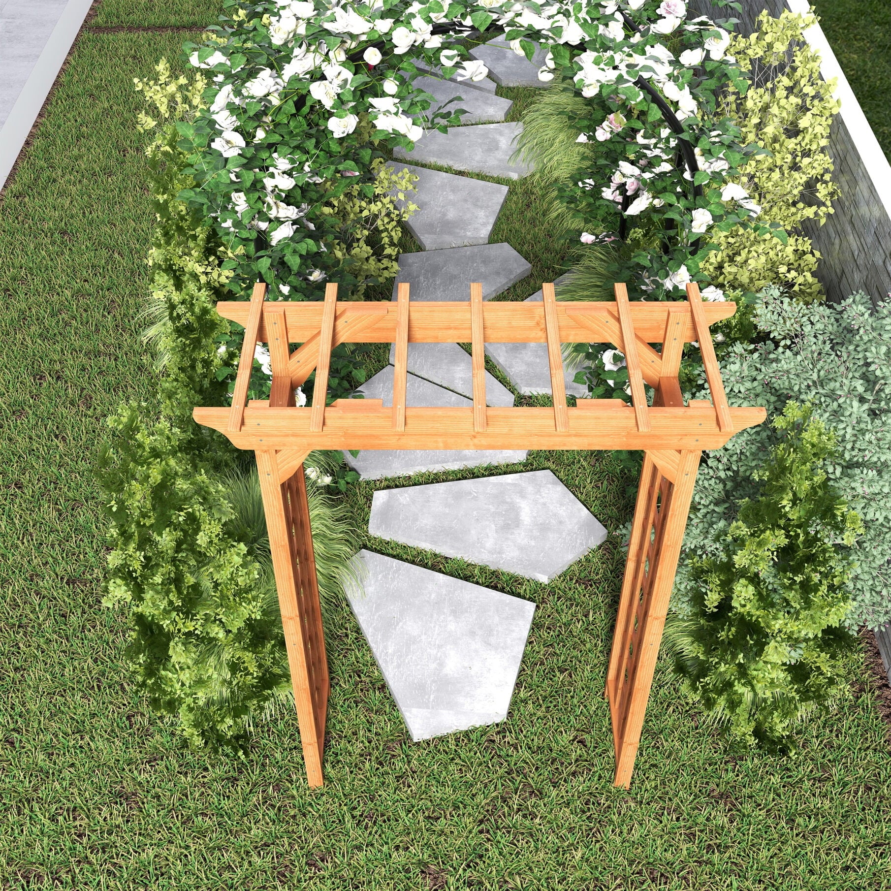 Sturdy Wooden Wedding Arch with Plant Climbing Trellis & Christmas Decor Pergola for Garden Backyard Events Durable Outdoor Arbor