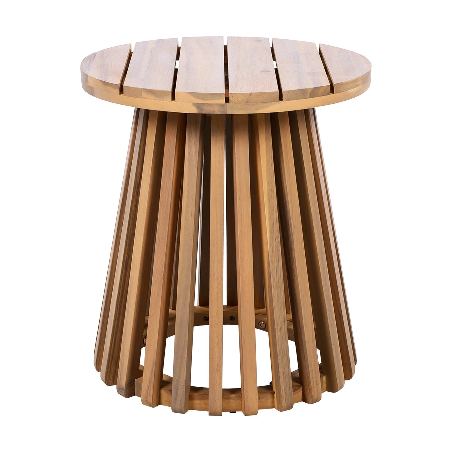 Christopher Knight Home Outdoor Acacia Wood Patio Side Table, Round Coffee Table for Backyard, Lawn, or Balcony, Light Teak