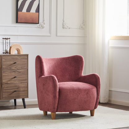 Christopher Knight Home Mid-Century Modern Velvet Wingback Accent Chair with Birch Legs, White