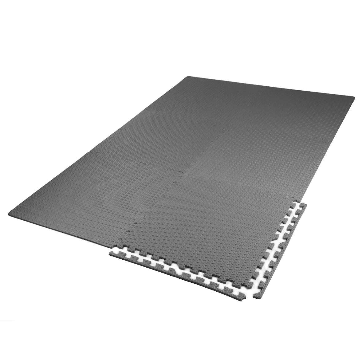 Xspec 3/8" Thick 100 Sq Ft Steel EVA Foam Floor Exercise Gym Mats 25 pcs, Grey