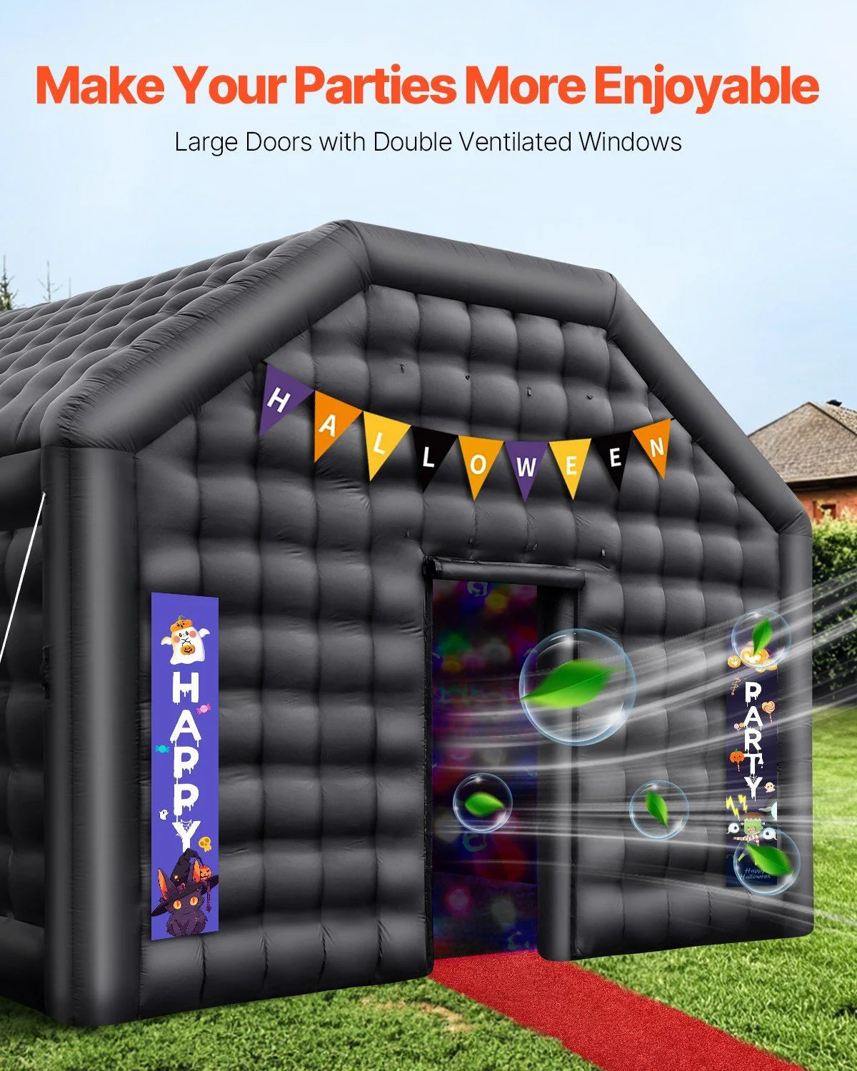 Inflatable Dance Party Tent - 19.7 x 16.4 FT Blow Up Nightclub with Built-in Lighting for Weddings & Events