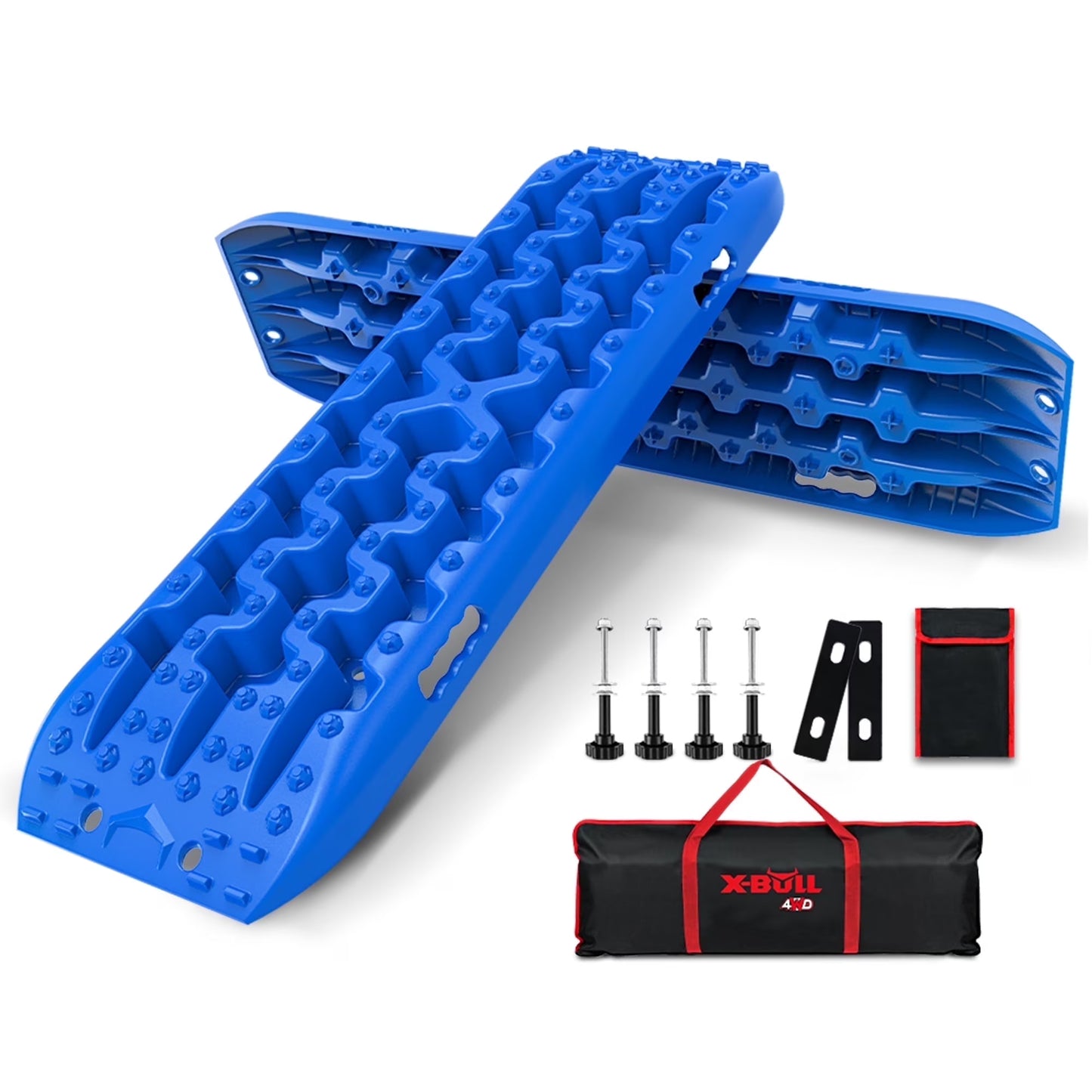 X-BULL Traction Track Traction Boards Kits Recovery Track 2PCS Sand Mud Snow Track Tire Ladder 4WD with Bag+Hardware Green 3.0