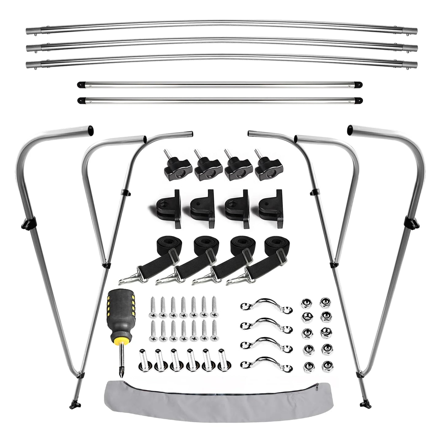 Leader Accessories 3 Bow Bimini Top Boat Cover Includes Mounting Hardwares with Aluminum Frame,Multi Colors
