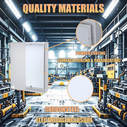 Autovo 24 x 16 x 8 In Carbon Steel Electrical Enclosure Box Waterproof IP66 Wall Mount Junction Box with Mounting Plate